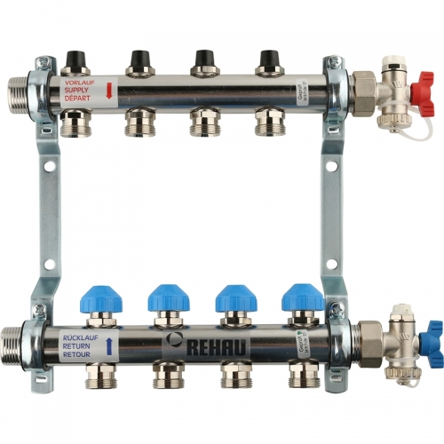 REHAU Распределительный коллектор HKV на 4 контура (нерж .сталь) 12180411001(218041-001)